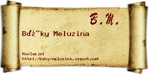 Béky Meluzina névjegykártya